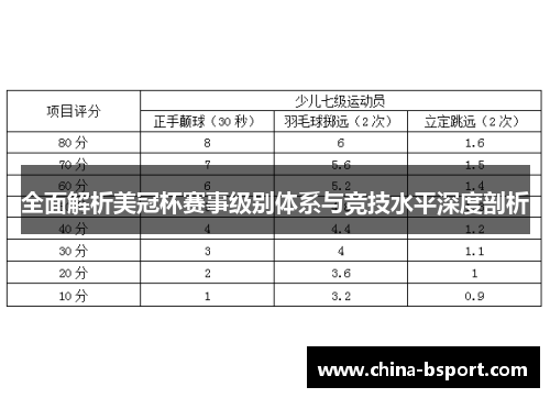 全面解析美冠杯赛事级别体系与竞技水平深度剖析